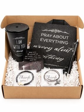 7 Pc- Inspirational Prayer Tote & Accessories Set - [Black & White]